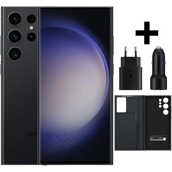 Samsung Galaxy S23 Ultra 5G +Smart View Cover +Charger 25W+Car Charger